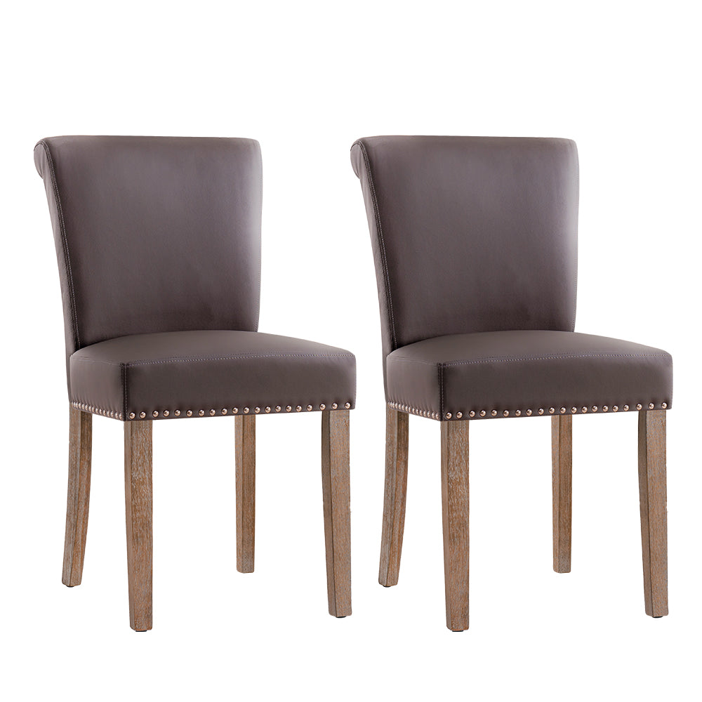Contemporary Nailhead PU Dining Chairs