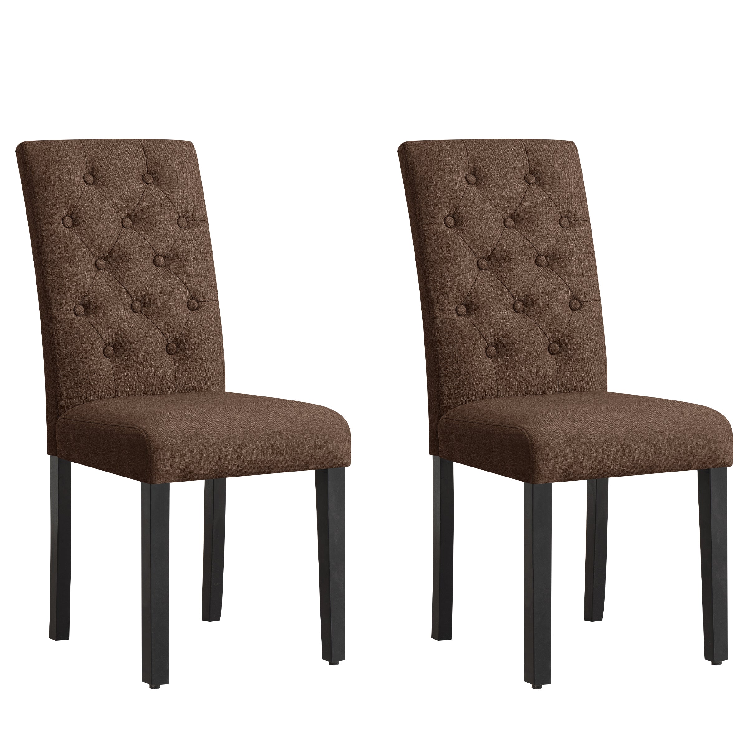 2pk Elegant Linen Padded Parsons Dining Chairs