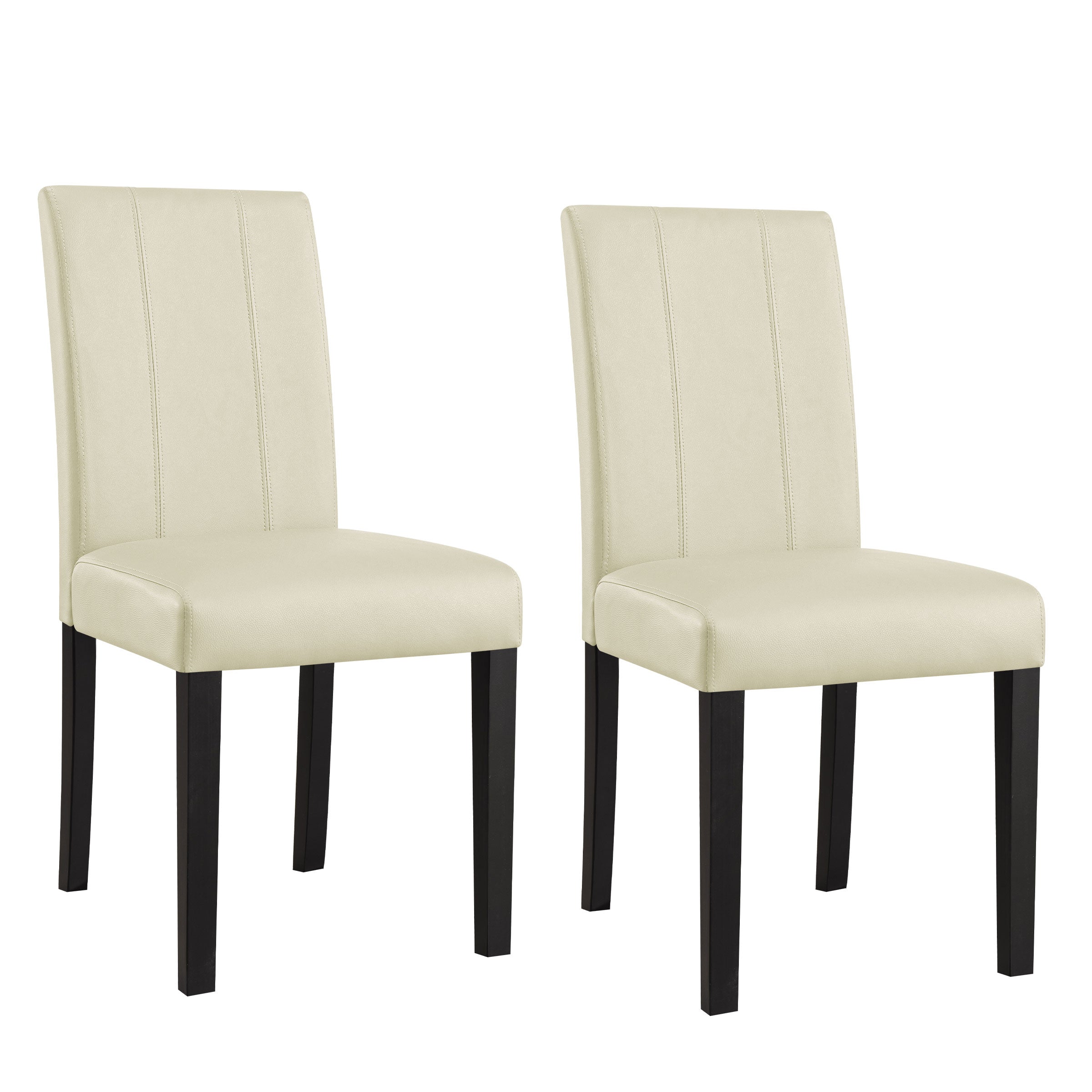 2PK Modern Upholstered PU Leather Dining Chairs