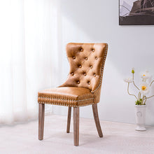 将图片加载到图库查看器，Button-Tufted Nailhead PU Dining Chairs
