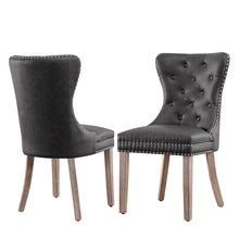 Load image into Gallery viewer, Button-Tufted Nailhead PU Dining Chairs
