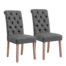 将图片加载到图库查看器，Button-Tufted Linen Parsons Dining Chairs
