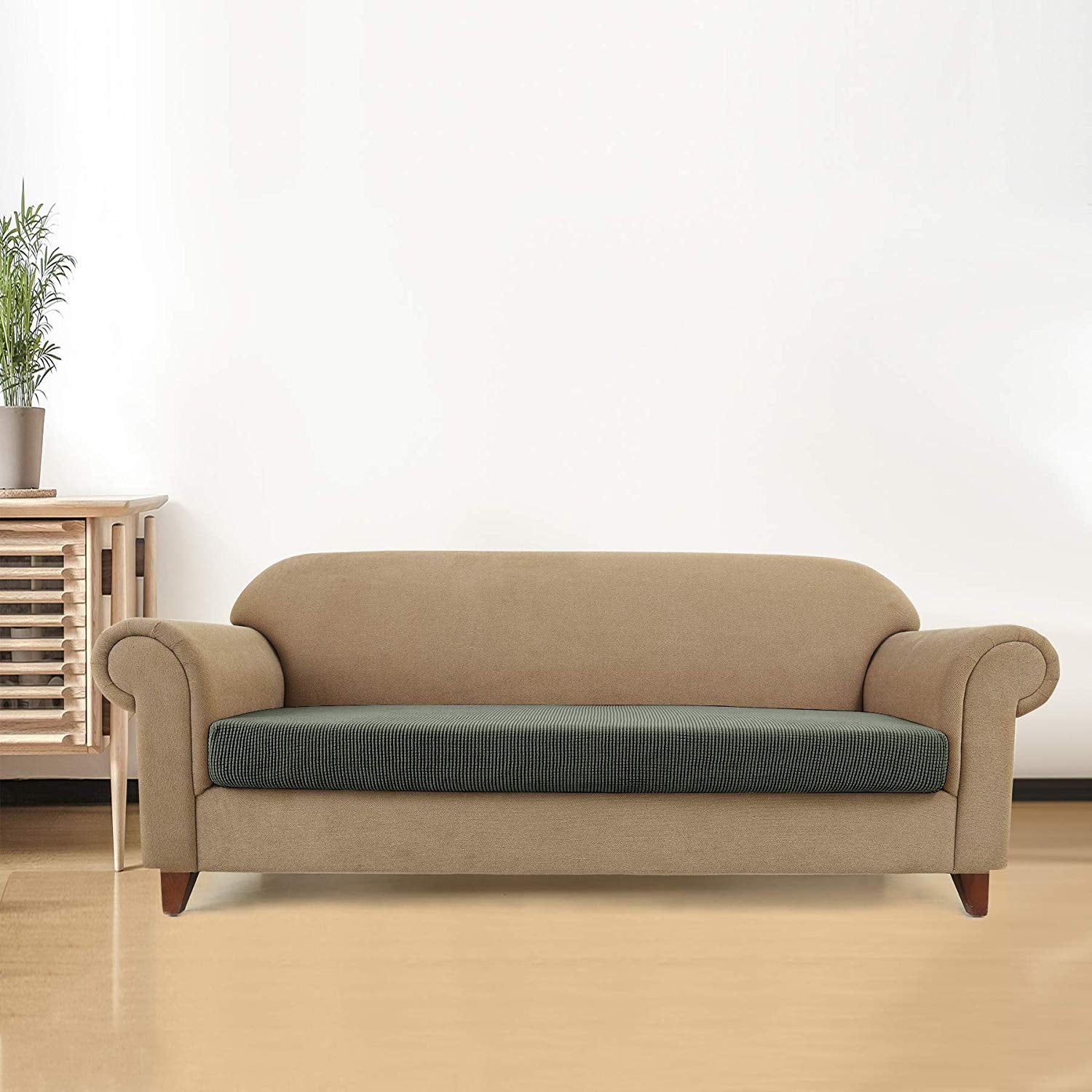 Loveseat / Olive Drab Plaid Sofa / Olive Drab Plaid