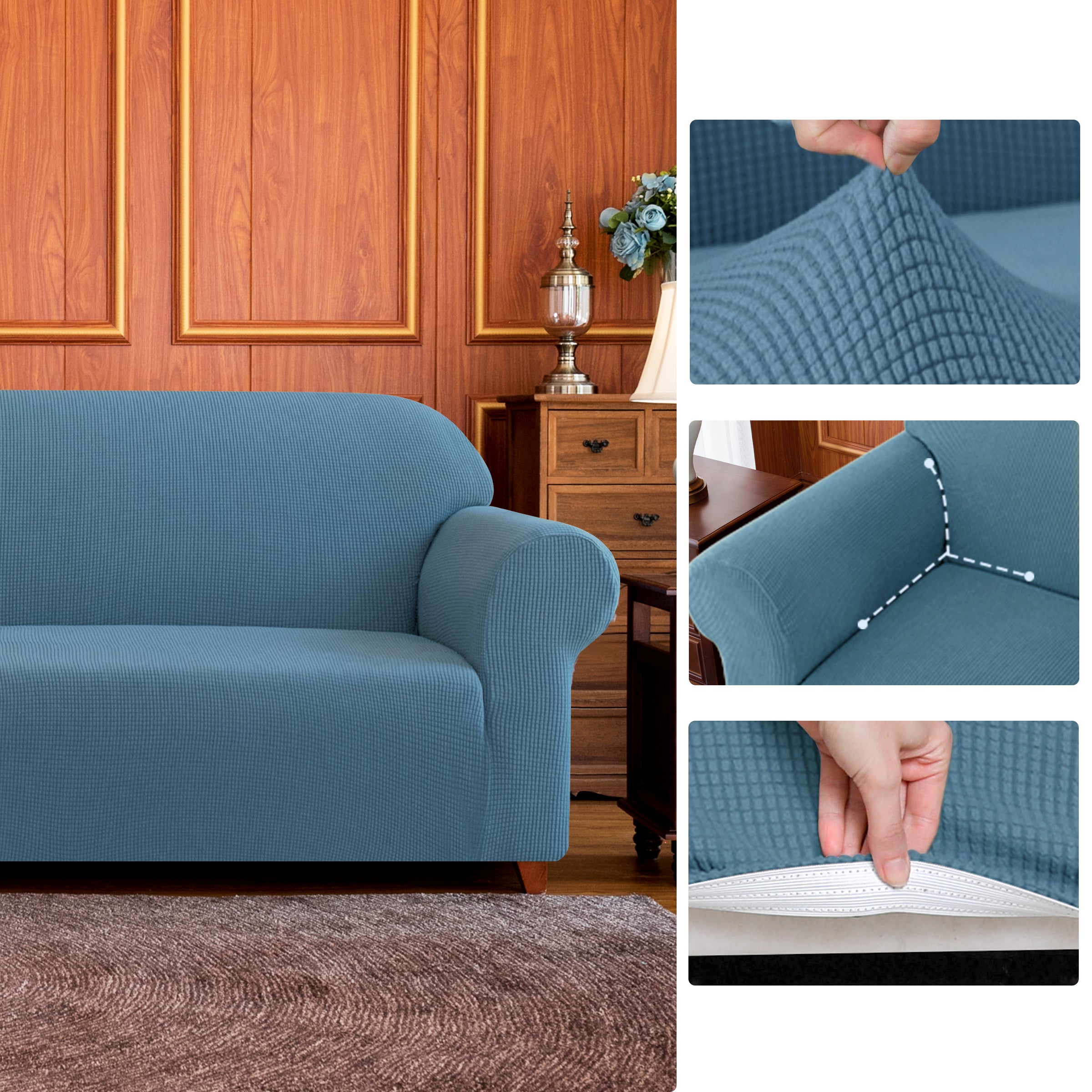 Leroy Plaid Stretch Sofa Slipcover