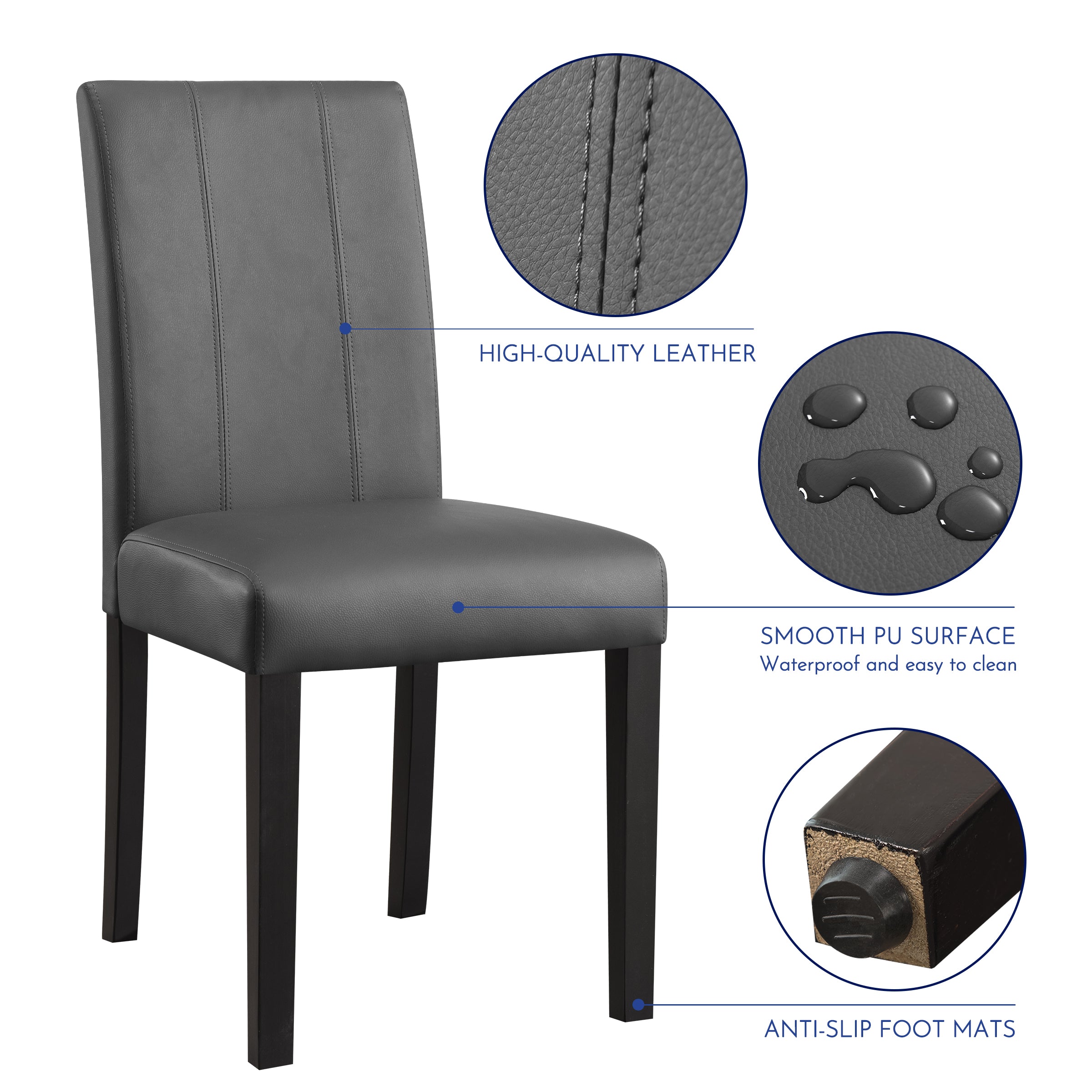 Modern Upholstered PU Leather Dining Chairs