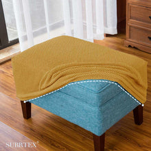 Load image into Gallery viewer, Roxanne Raised Dots Stretch Ottoman Slipcover
