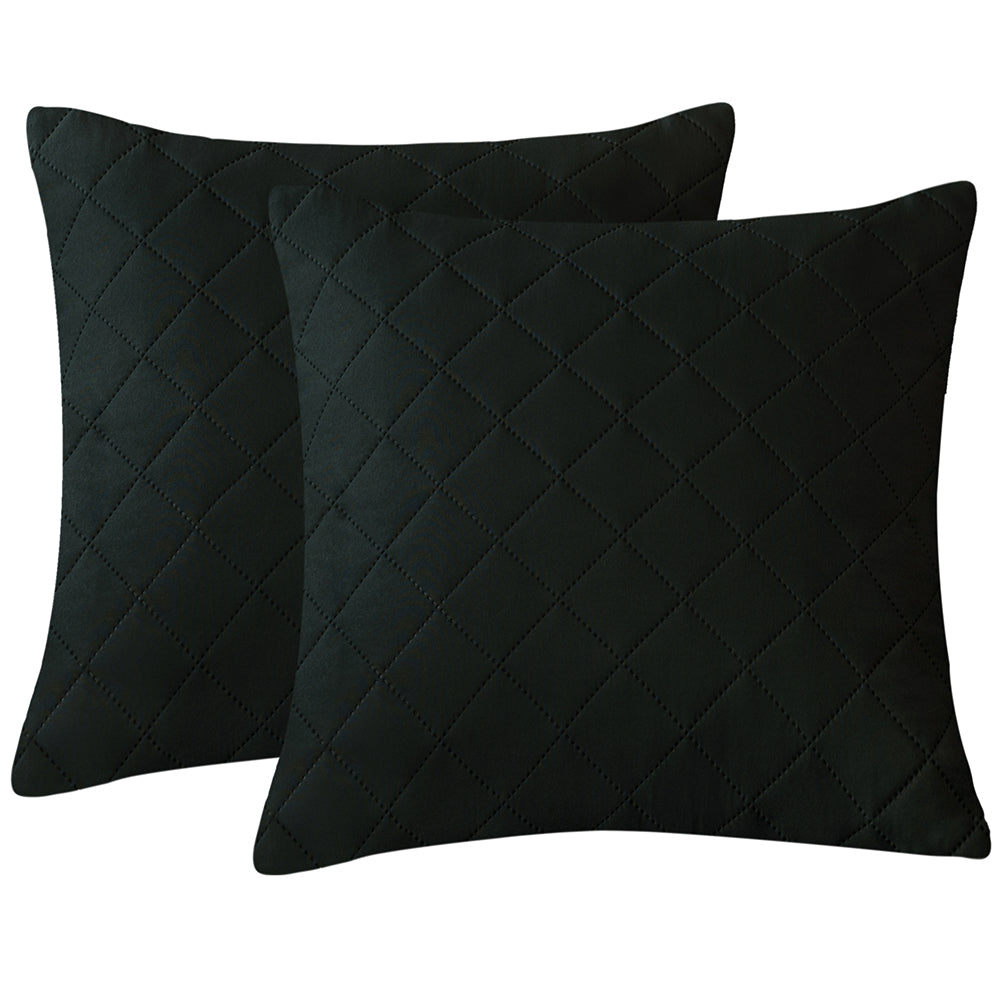 Rhombus Pattern Decorative Square Pillow Cover (Set of 2)