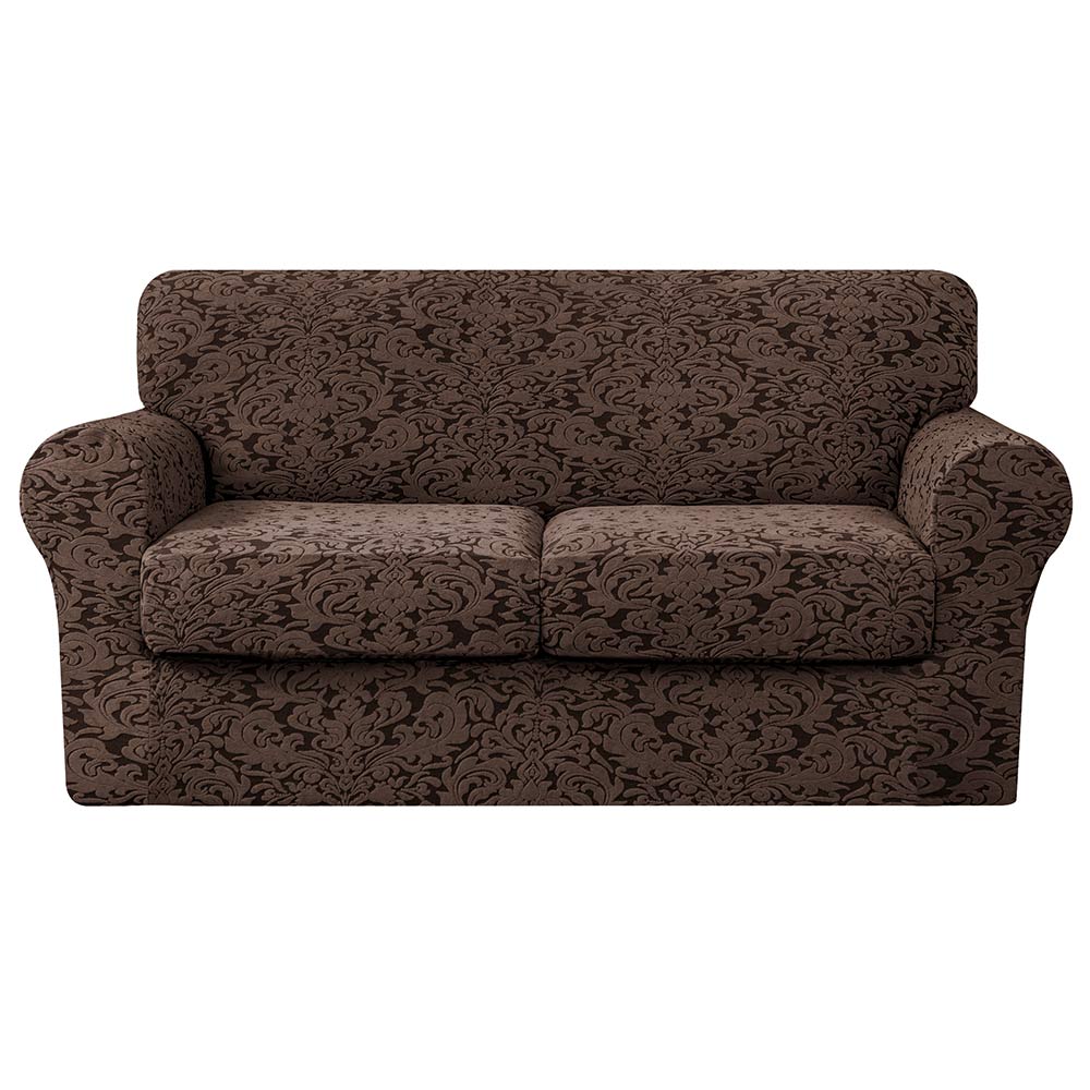 Barry Grayish Jacquard Stretch Sofa Cover