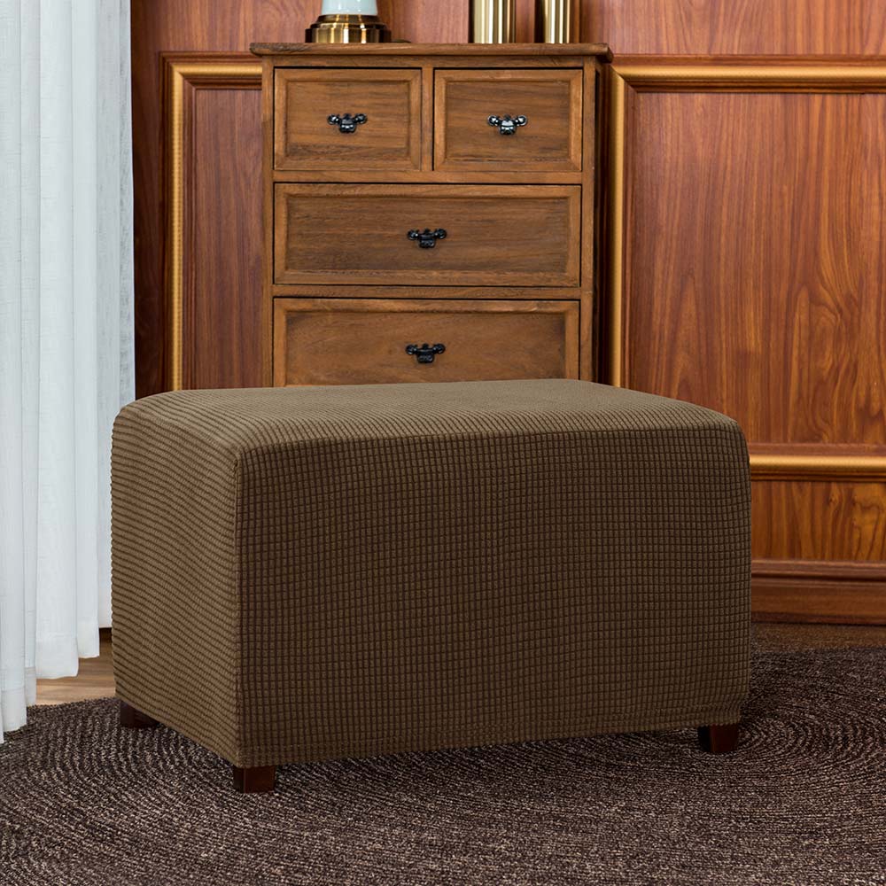 Aubrie Plaid Stretch Ottoman Slipcover