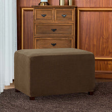Load image into Gallery viewer, Aubrie Plaid Stretch Ottoman Slipcover
