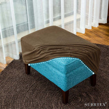 Load image into Gallery viewer, Aubrie Plaid Stretch Ottoman Slipcover
