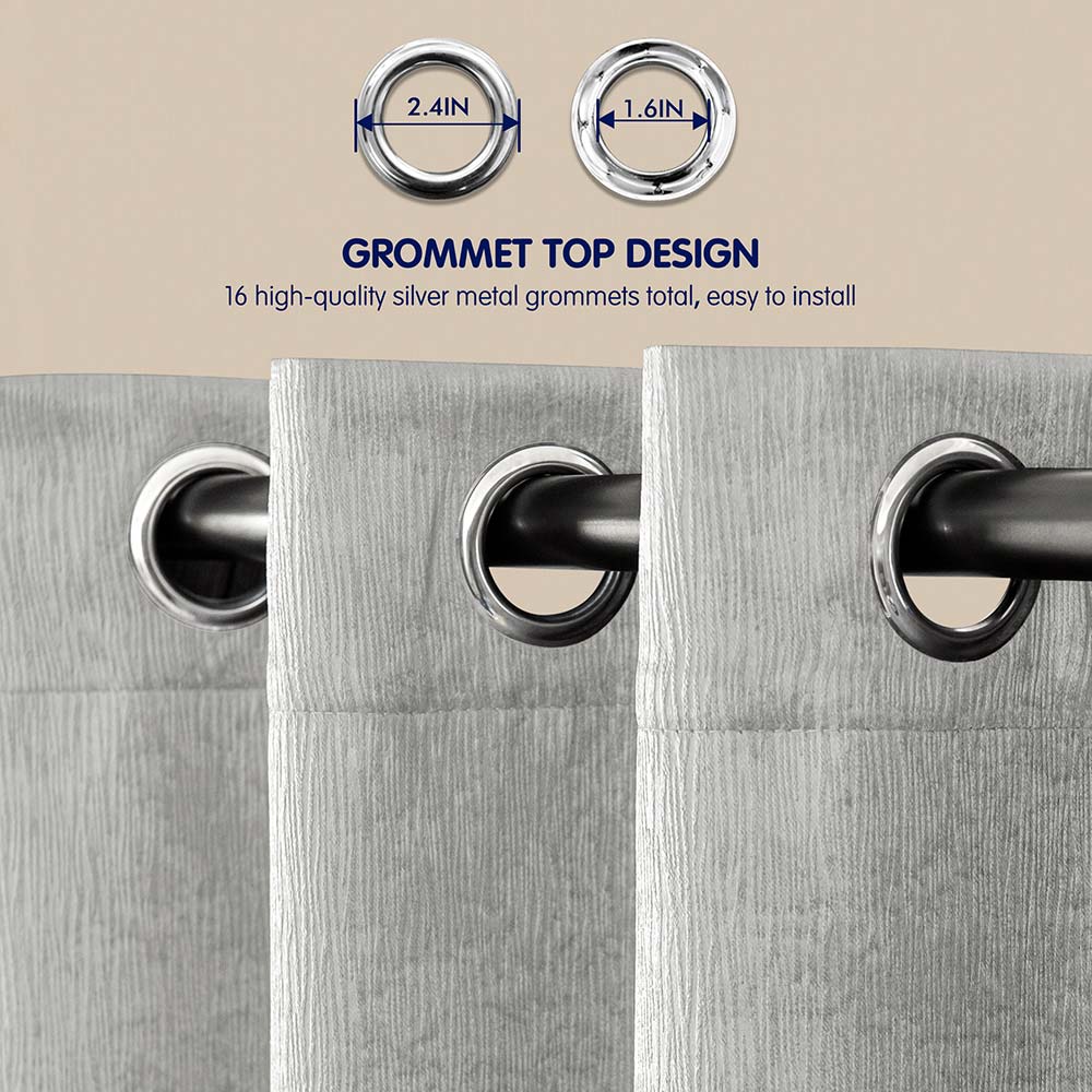 Emboss Thermal Grommet Curtain Panel（2 PANELS SET）