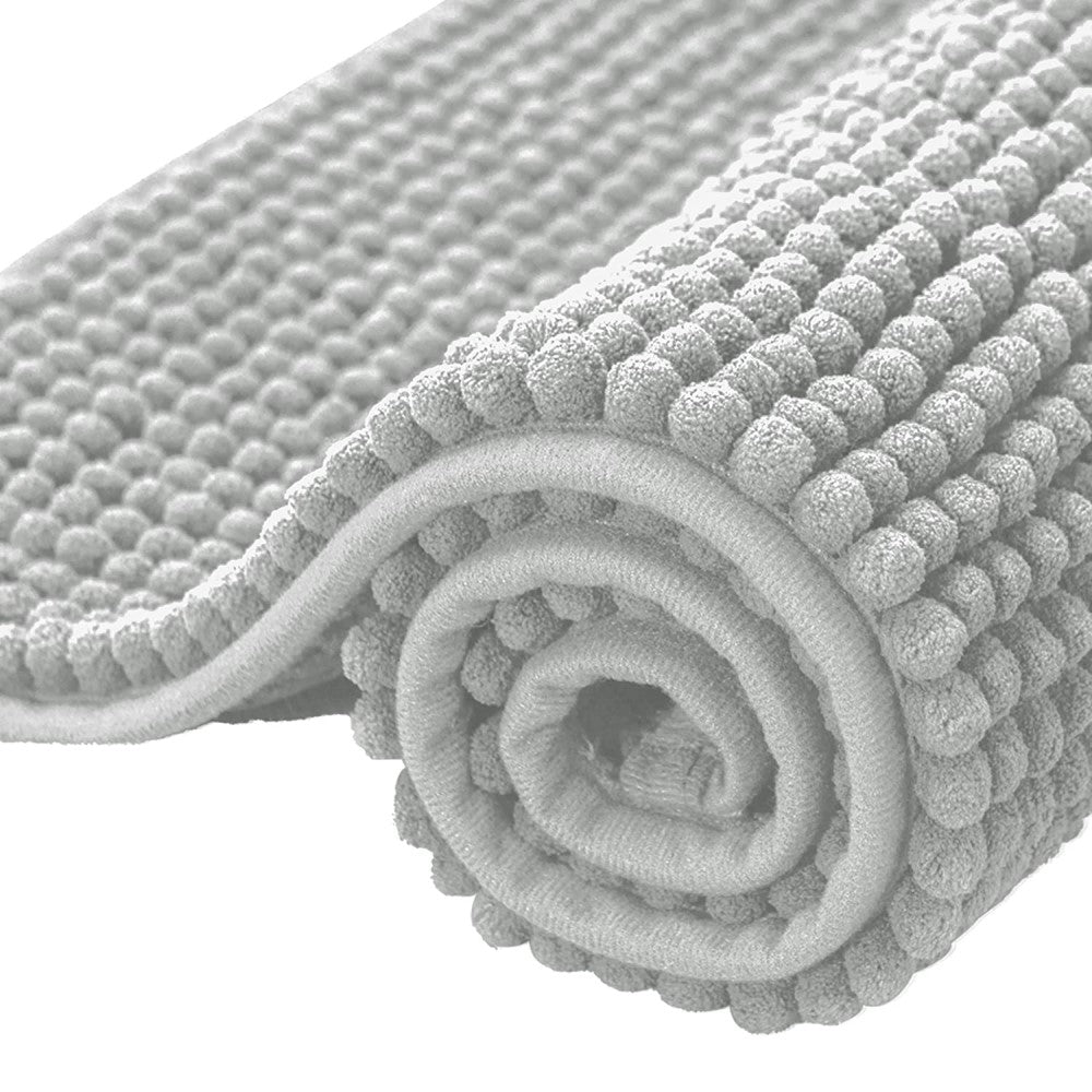 Subrtex Chenille Bathroom Rugs Non-Slip Absorbent Super Cozy Bathroom Mat  Carpet (Coffee,20x32)