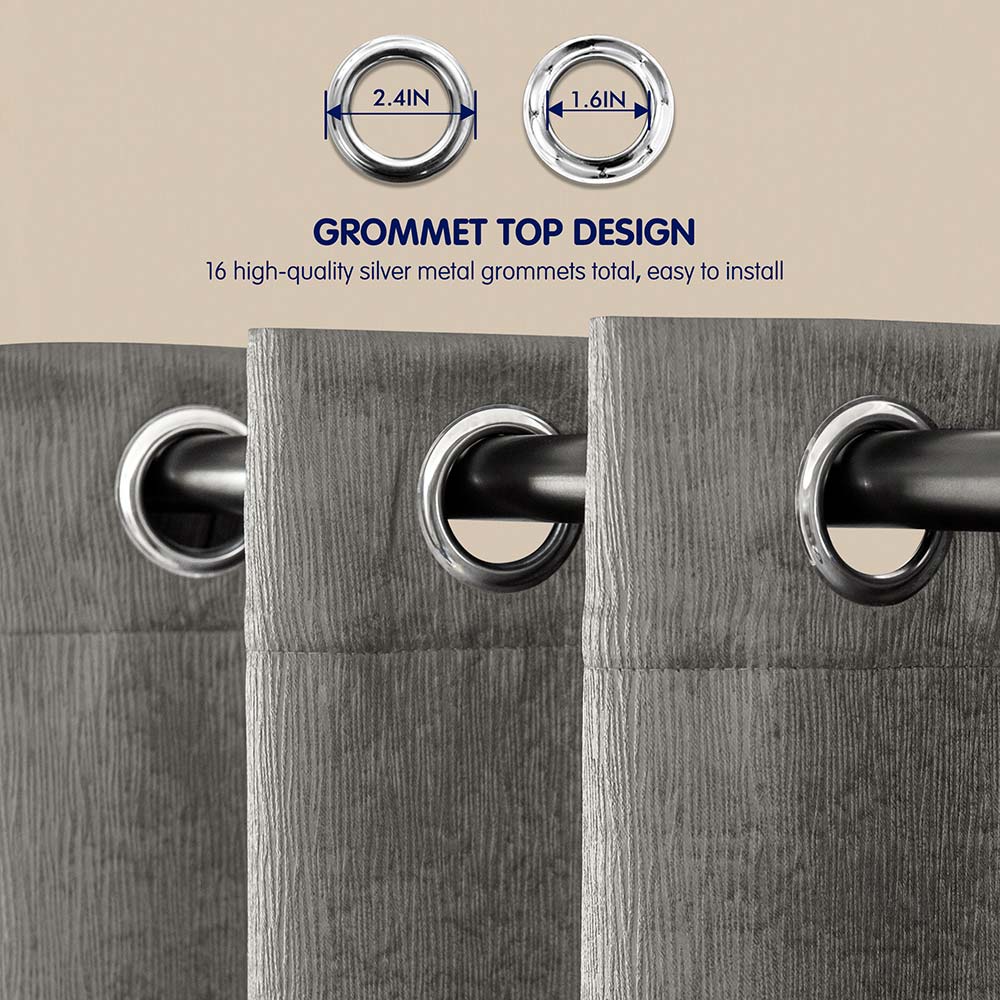 Emboss Thermal Grommet Curtain Panel（2 PANELS SET）