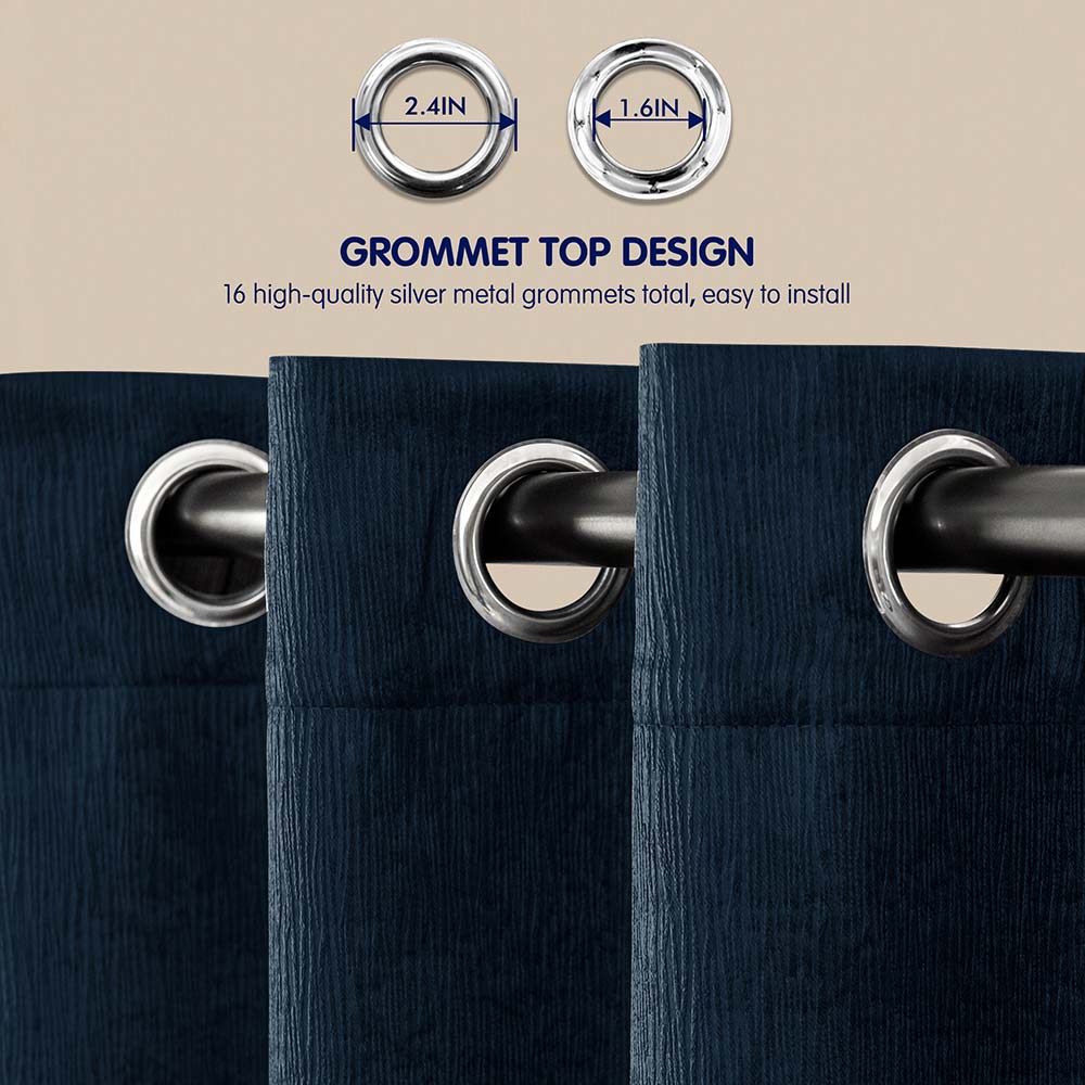 Emboss Thermal Grommet Curtain Panel（2 PANELS SET）