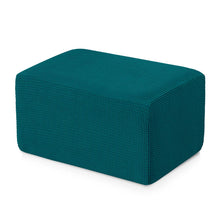 Load image into Gallery viewer, Aubrie Plaid Stretch Ottoman Slipcover

