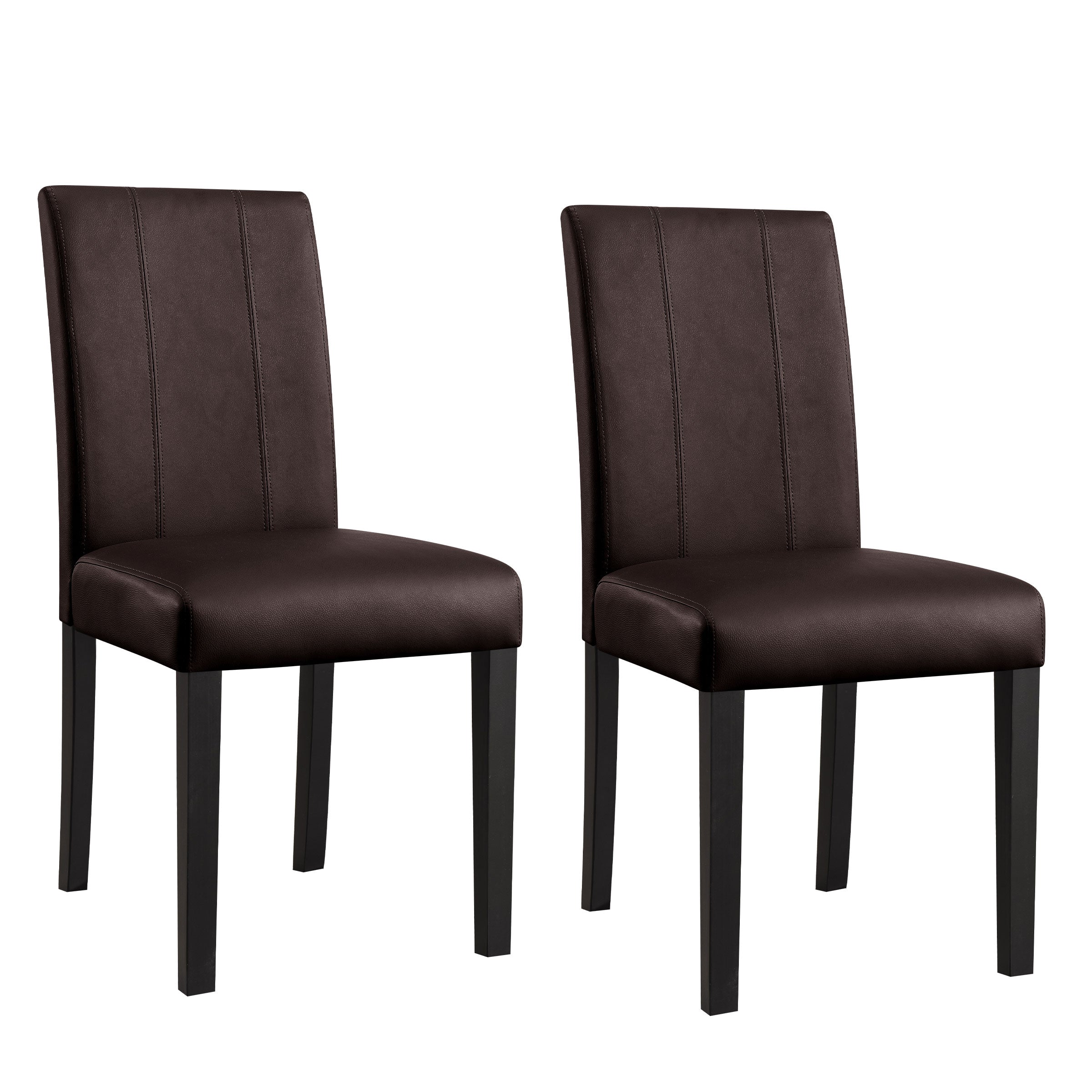 2PK Modern Upholstered PU Leather Dining Chairs